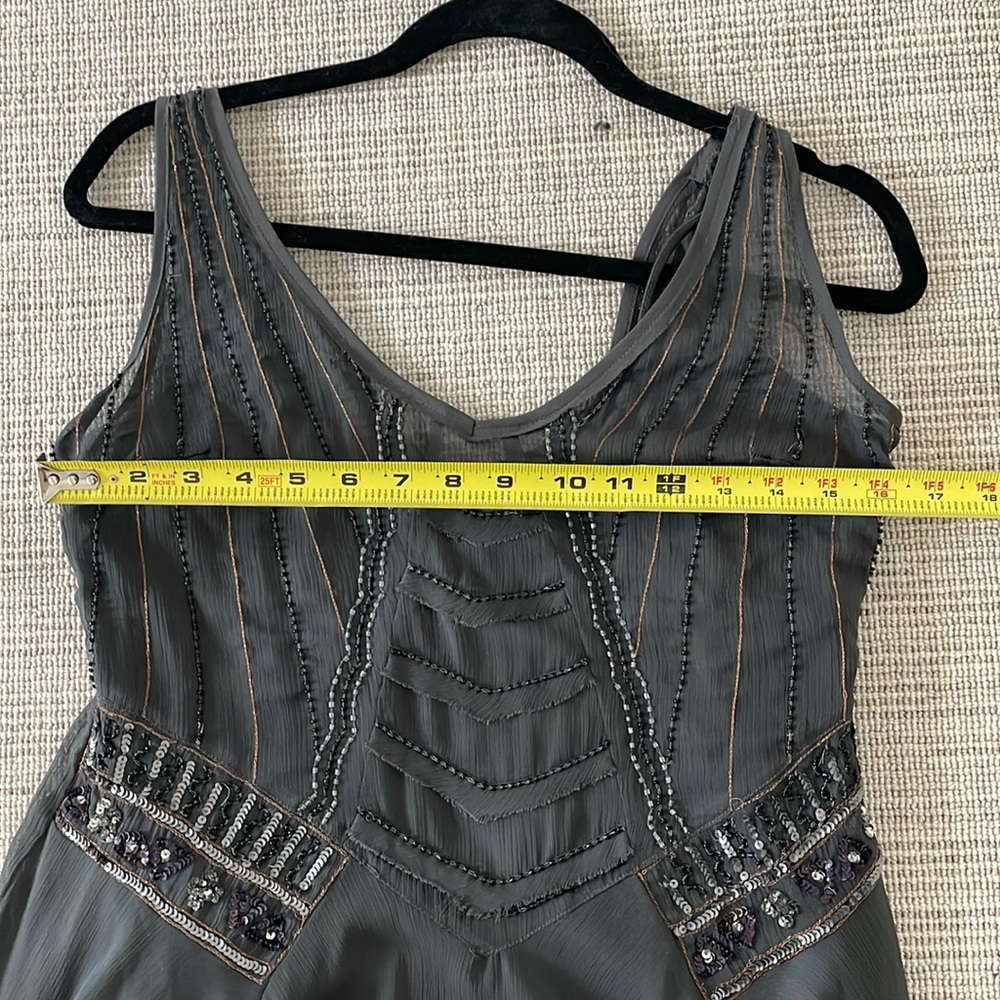 NEVER WORN Free people charcoal gray beaded dress - Picture 3 of 3